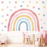 Adesivi murali – Arcobaleno rosa e blu + 50 pois