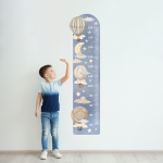 Adesivo murale con misuratore di altezza – Palloncini, luna e nuvole