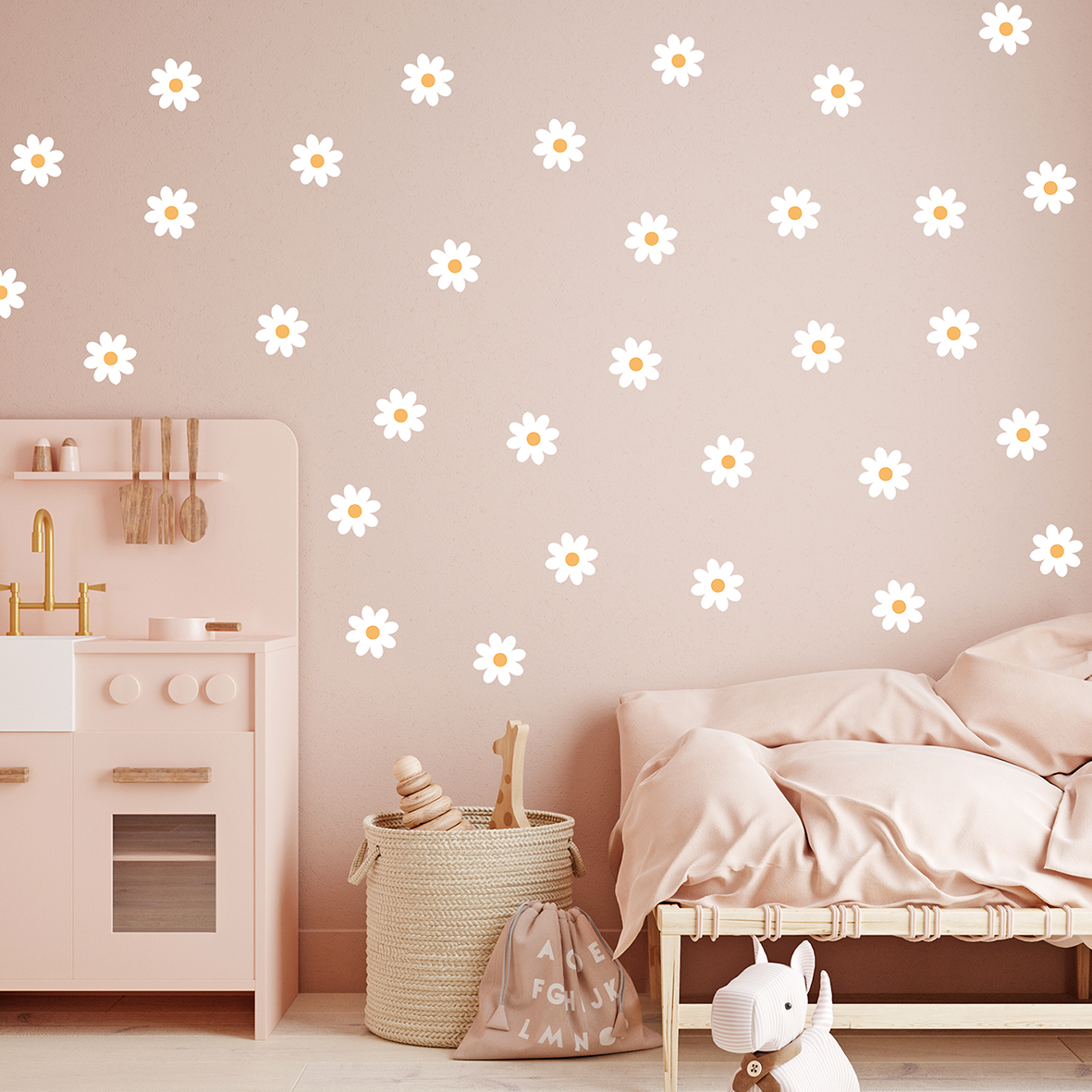 Adesivi murali – Fiori bianchi (50 pezzi)