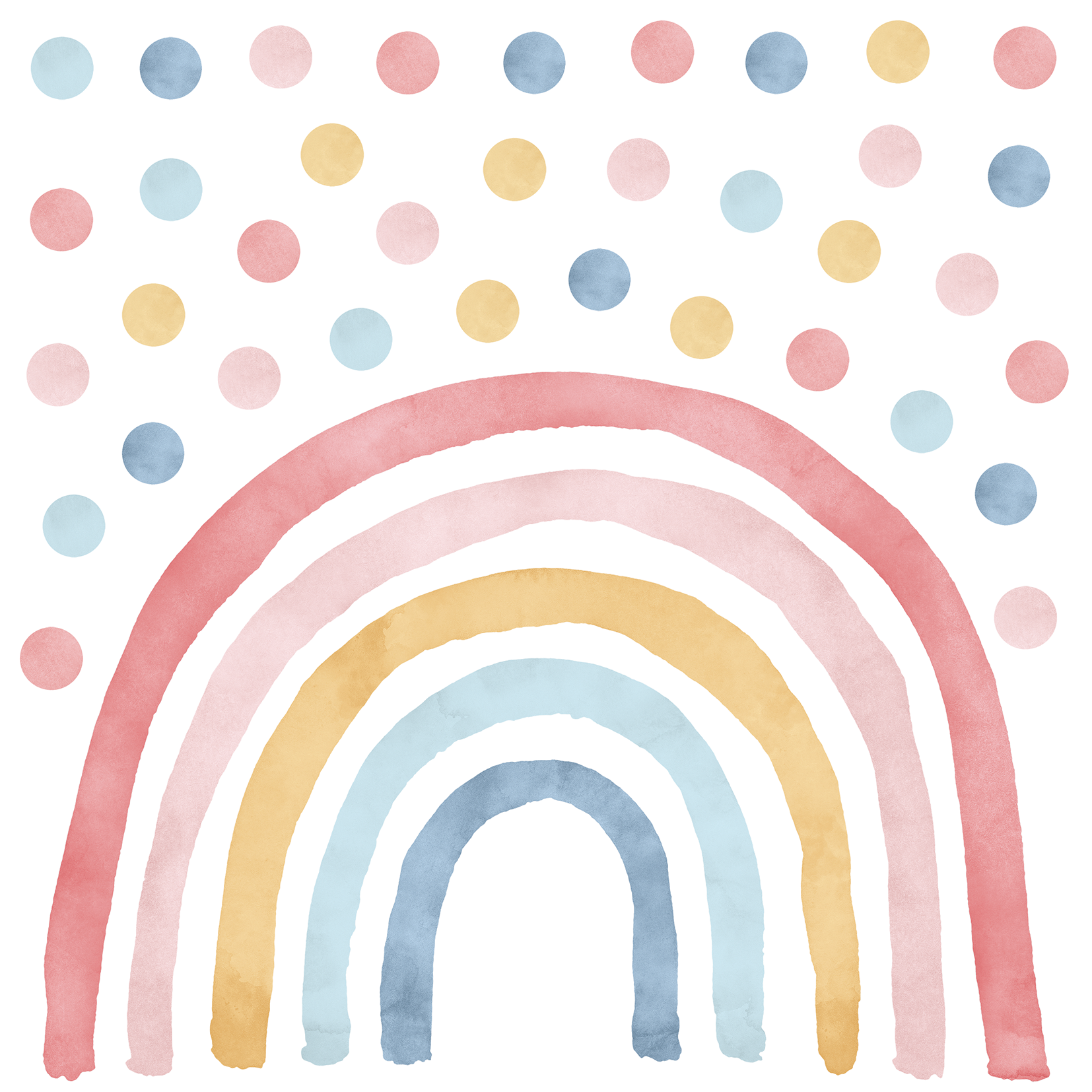 Adesivi murali – Arcobaleno rosa e blu + 50 pois - immagine 2