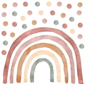 Adesivi murali – Arcobaleno boho con 50 pois