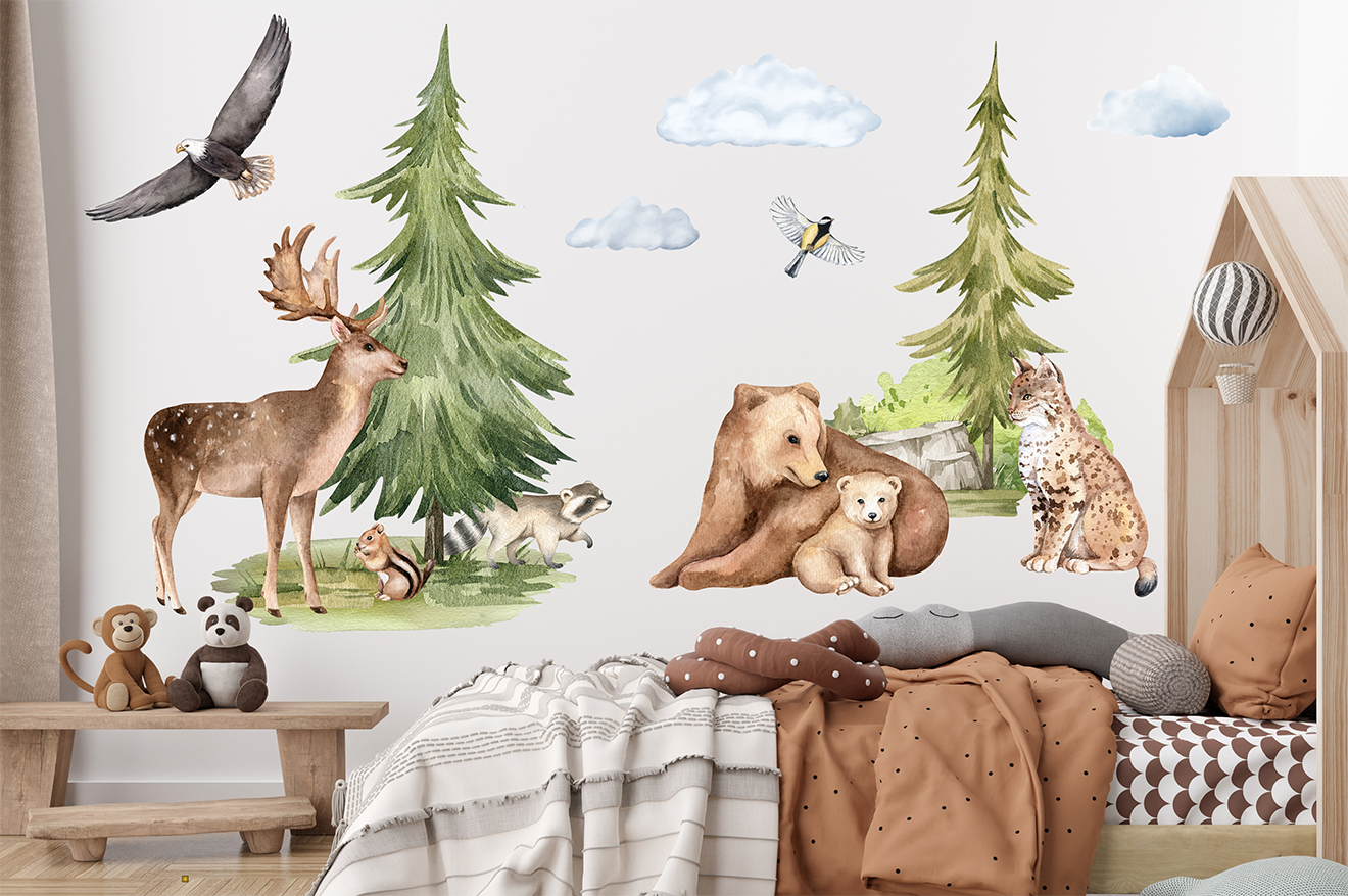Adesivi murali – Animali del bosco (formato grande) - immagine 2
