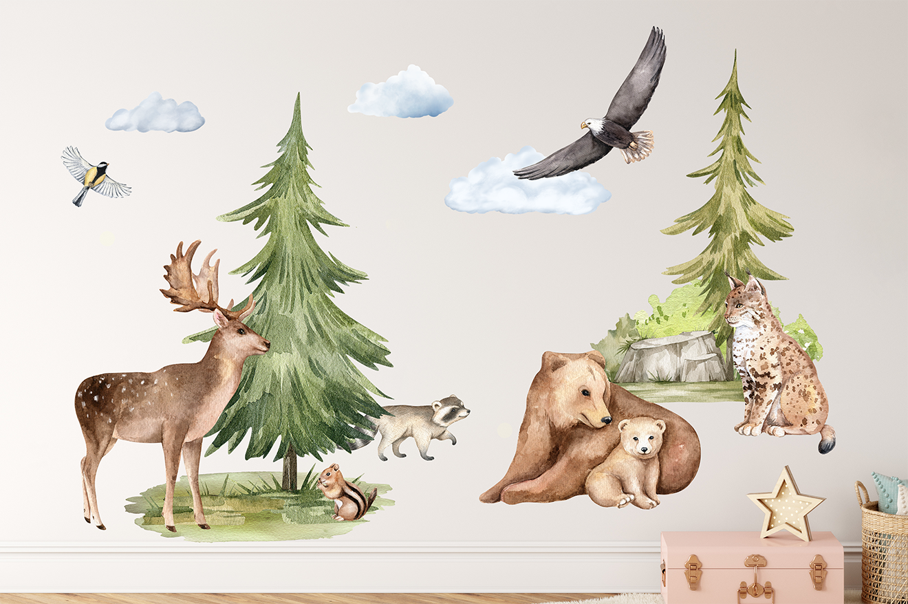 Adesivi murali – Animali del bosco (formato grande) - immagine 3
