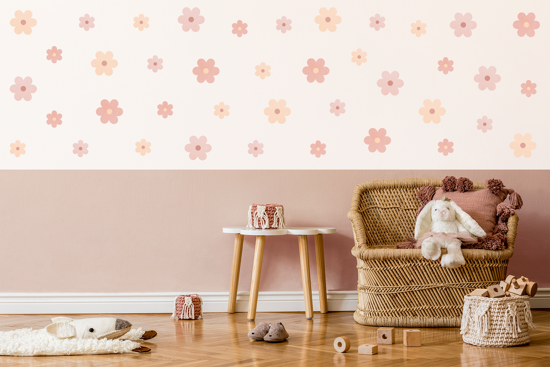 Adesivi murali – Fiori rosa (48 pezzi) - immagine 3