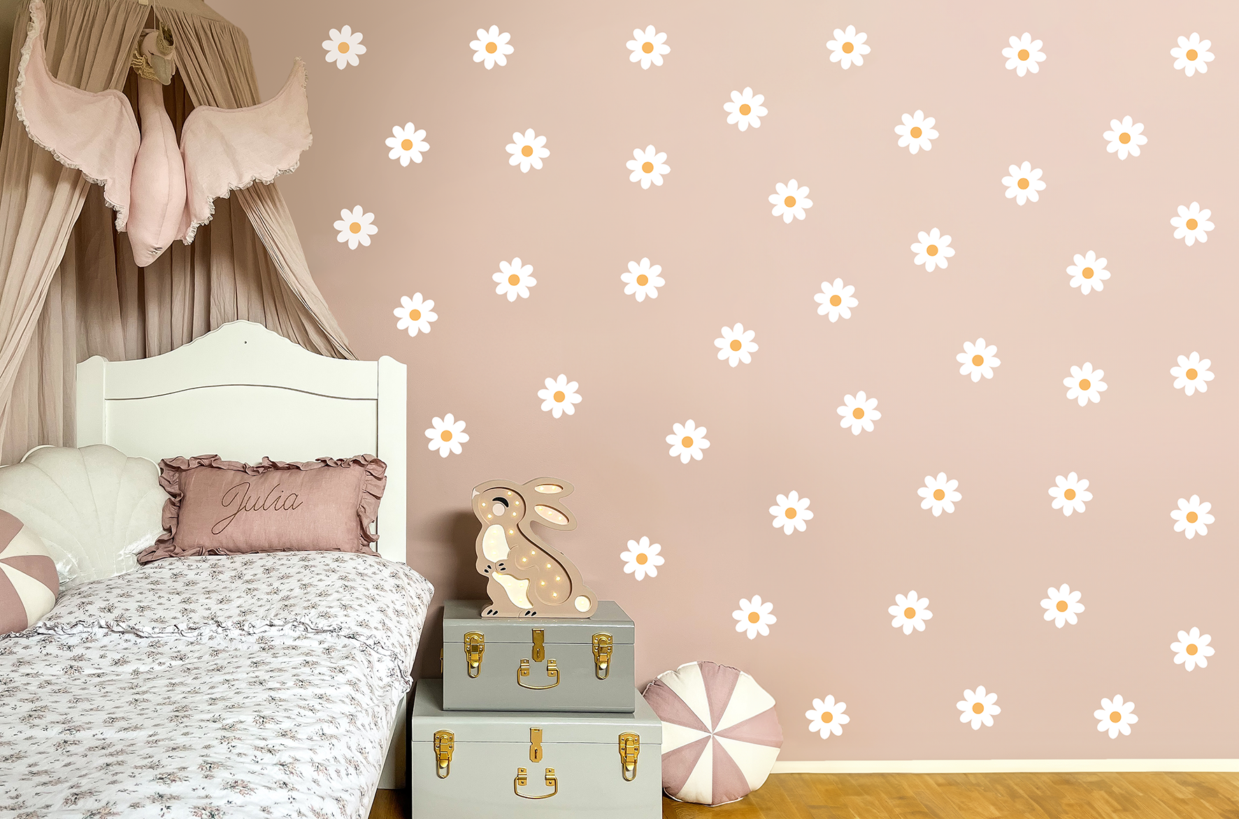 Adesivi murali – Fiori bianchi (50 pezzi) - immagine 3