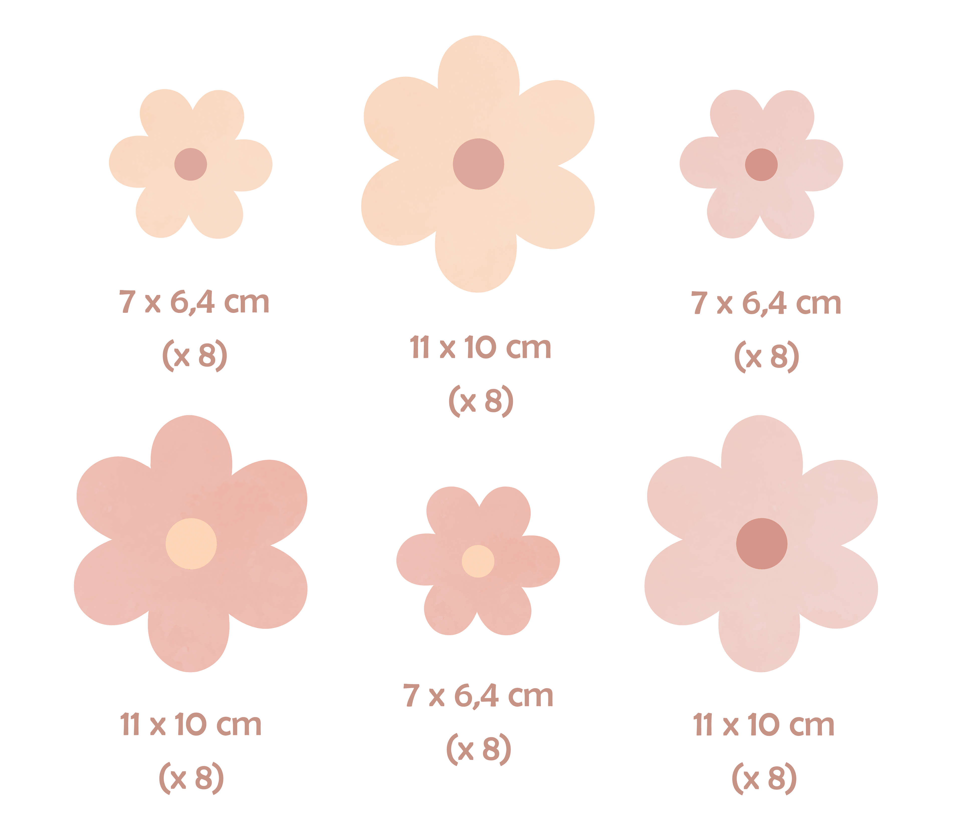 Adesivi murali – Fiori rosa (48 pezzi) - immagine 5