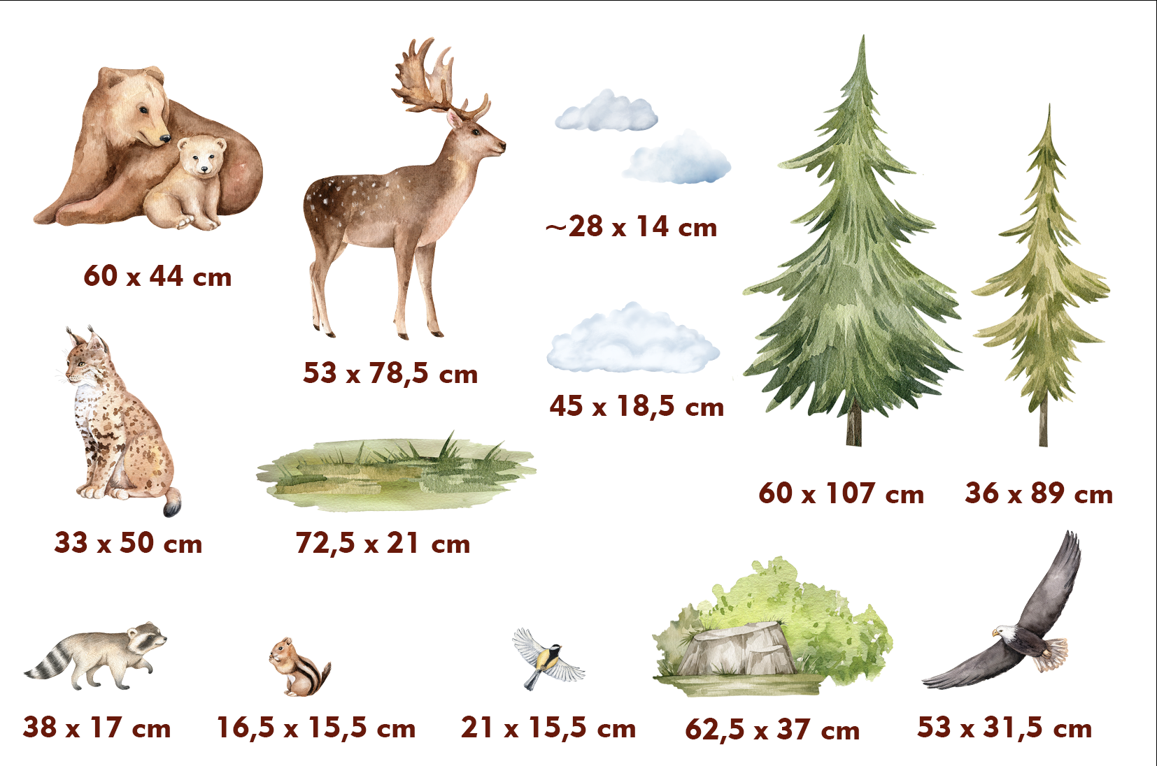 Adesivi murali – Animali del bosco (formato grande) - immagine 6