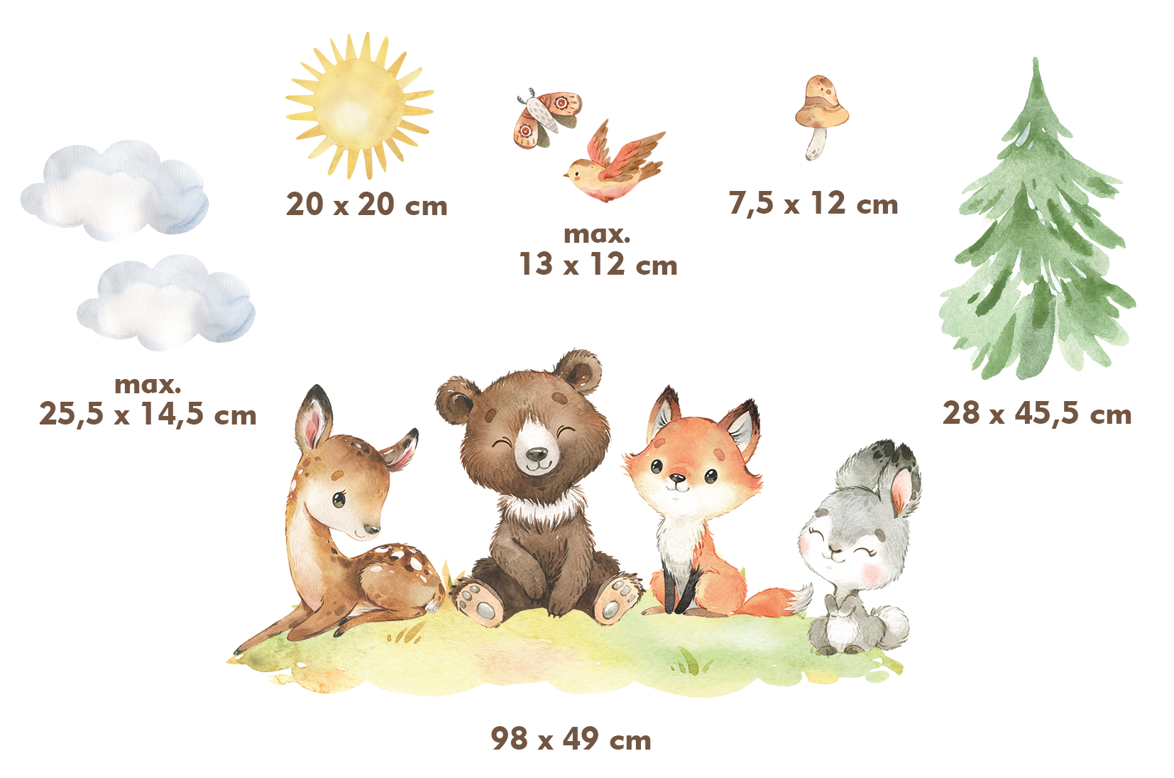 Adesivi murali per bambini – Grandi animali della foresta - immagine 7