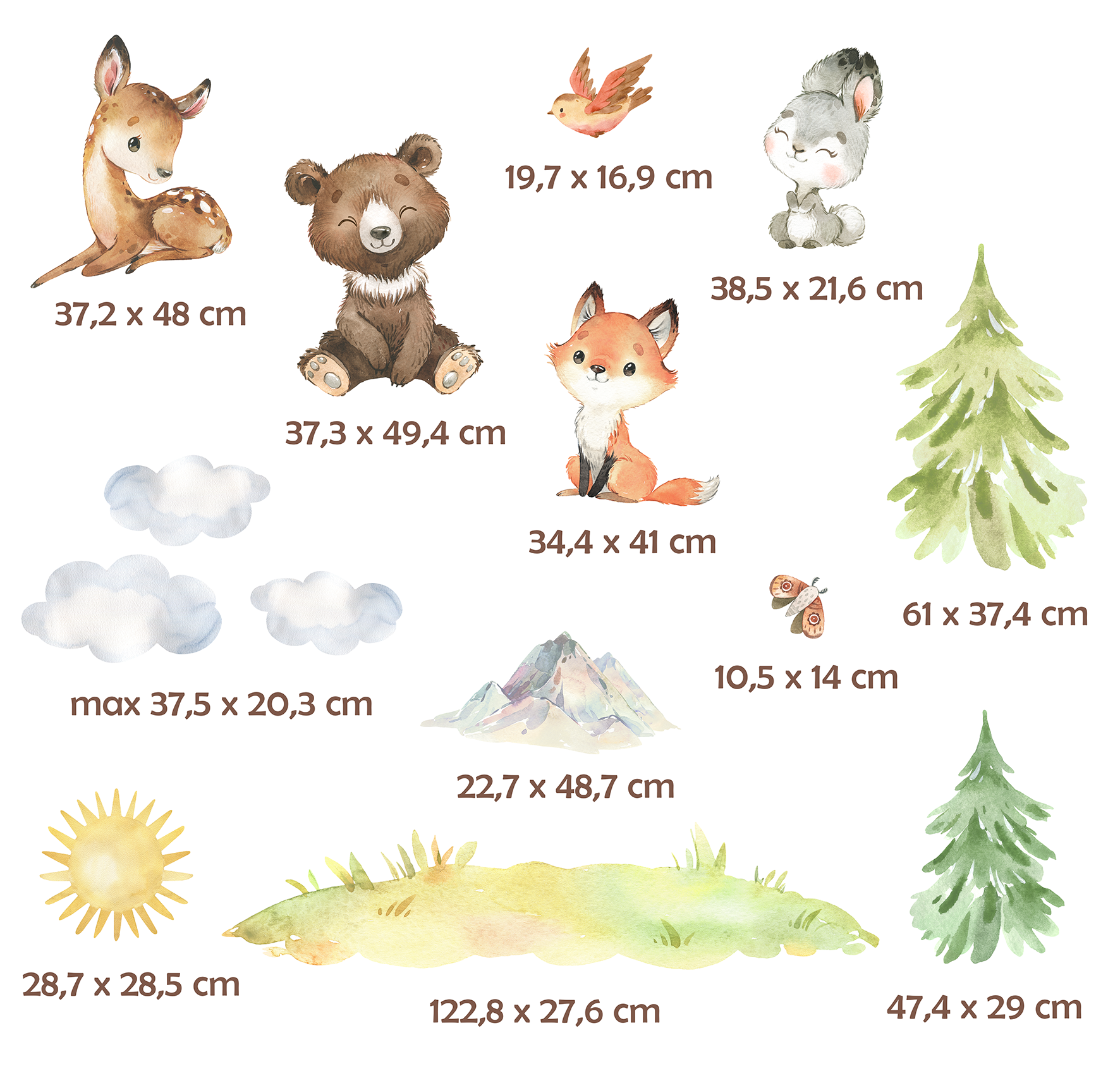 Adesivi murali per bambini – Grandi animali della foresta - immagine 8